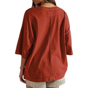 Womens Oversized Cotton T Shirt Large Casual Relax Fit Top Plus Size